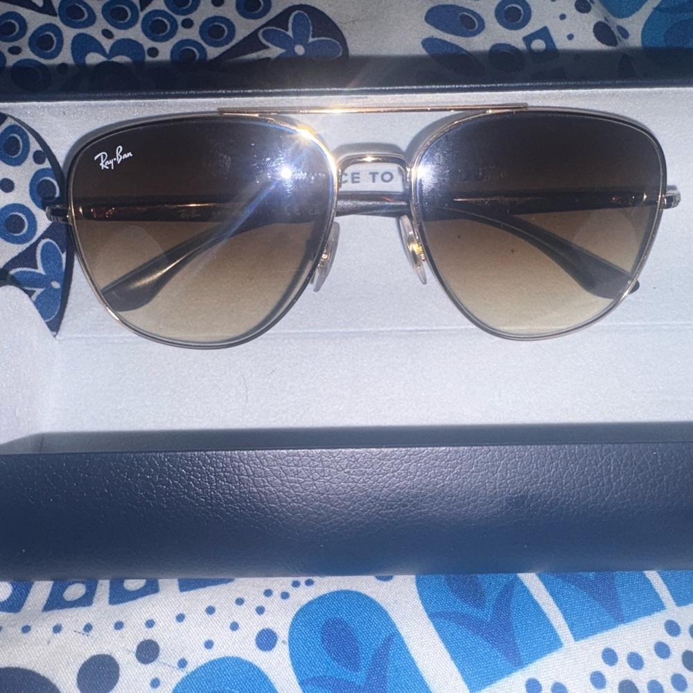 Ray-Ban Gold Frame with Brown Lenses Sunglasses
